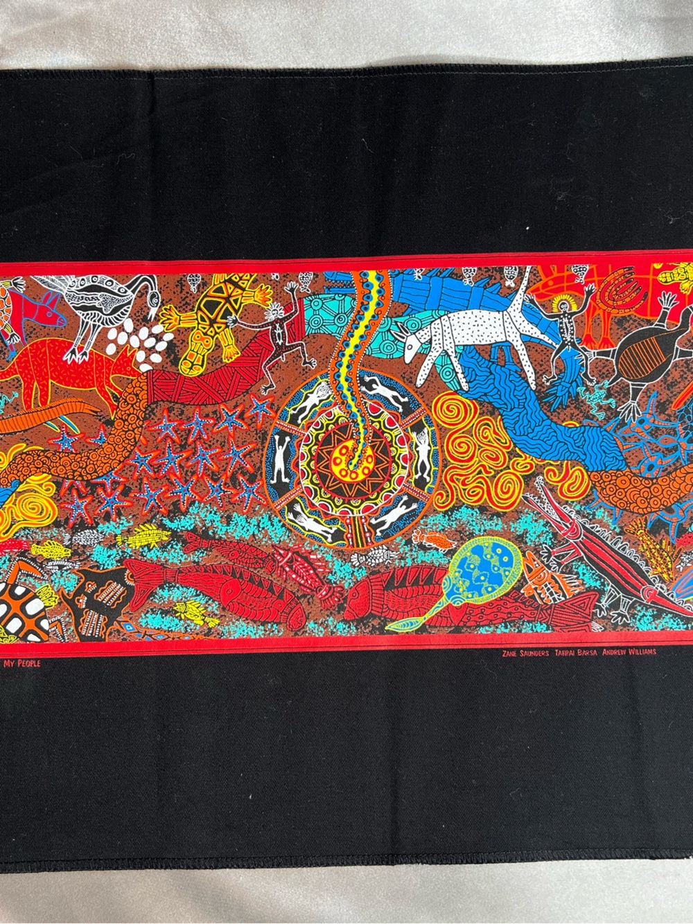 Bulurru Heart of My People Australian Aboriginal Indigenous Fabric Art Panel